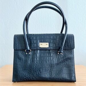 Kate Spade Navy Sinclair Orchard Valley Handbag Croc Leather